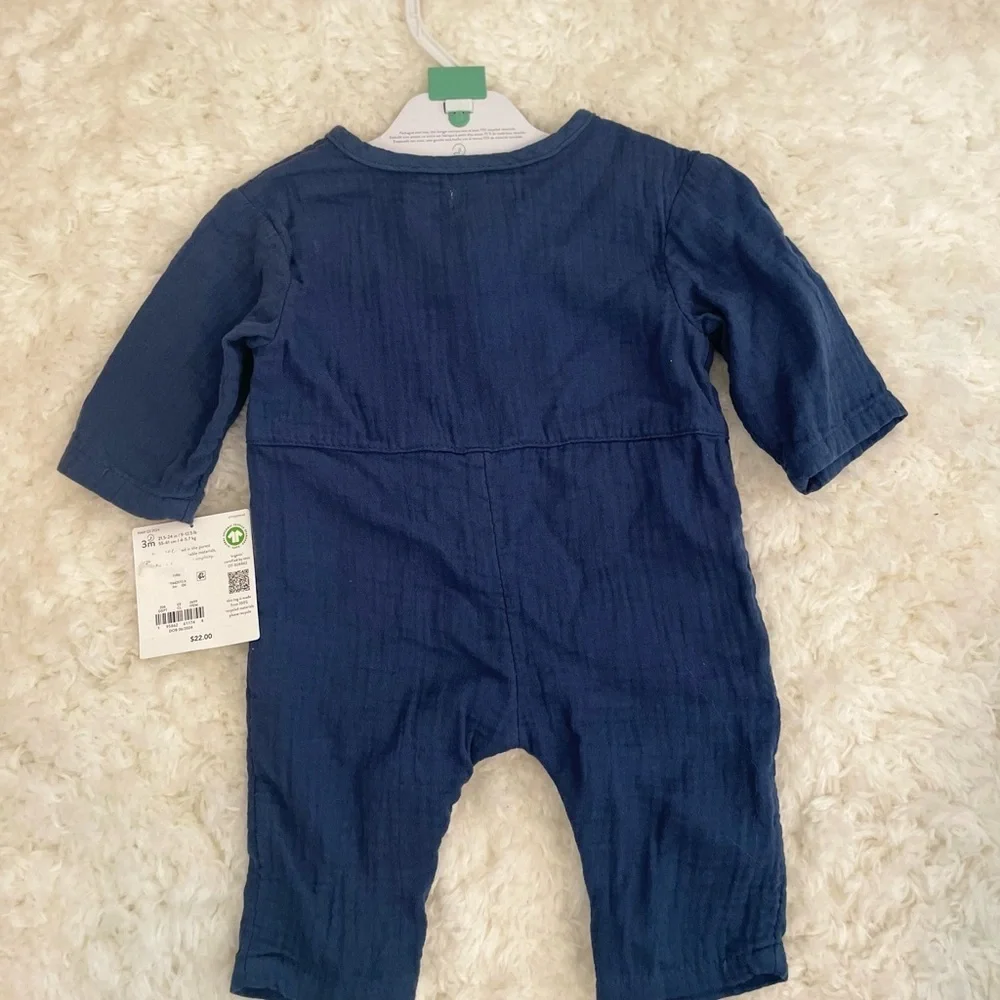 Carter's Little Planet Organic Baby Gauze Romper Blue Size‎ 3M